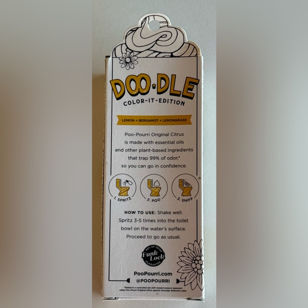 Poo-Pourri Doodle Color it Edition Citrus Before You Go Toilet Spray, 2 oz. - Picture 3 of 4